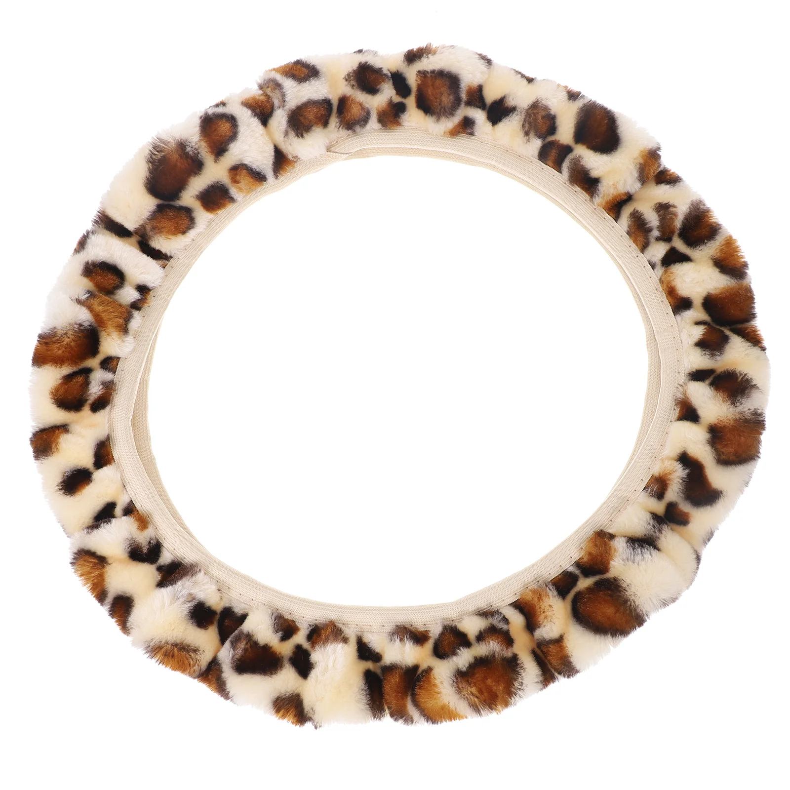 Leopard Print Steering Wheel Cover Prints Covers Plush Aesthetic for Men Racing