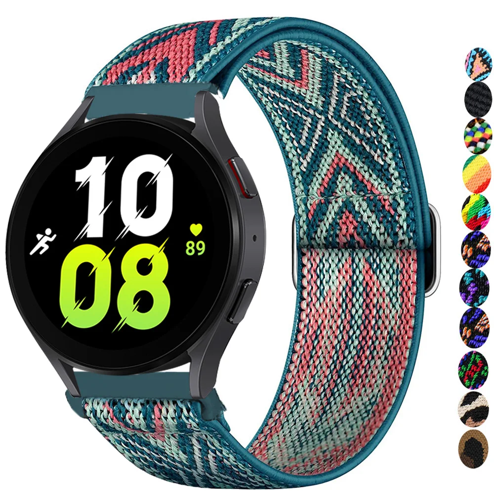 Adjustable Elastic Strap For Samsung Galaxy watch 5/pro/4 44mm 40mm /classic 3/Active 2/46mm/42mm Nylon bracelet band 20mm/22mm