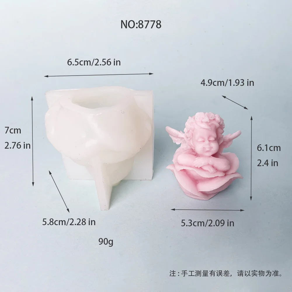 3D Baby Angel Aroma Candle Silicone Mold DIY Rose Flower Angel Baby Plaster Ornament Mould Handmade Soap Making Supplies