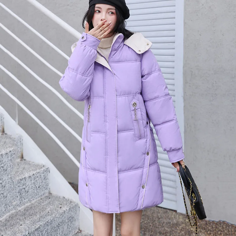 Neue Qualität Frauen Unten Baumwolle Mantel Lose Lange Baumwolle Kleidung Mode Mit Kapuze Parker Mantel Winter Dicke Warme Gepolsterte Jacken