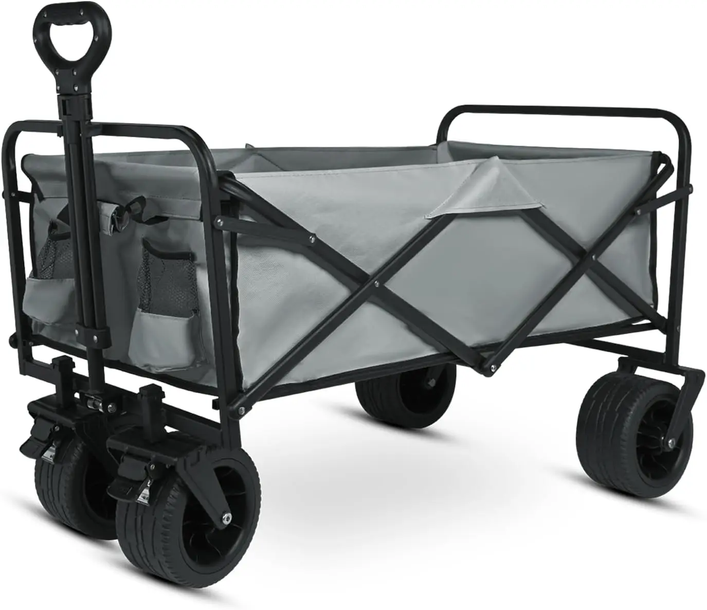 

Foldable Wagon - 300lbs Collapsible Garden Carts with All Terrain Wheels for Outdoor Camping Sports Shopping Gardening - Heavy D