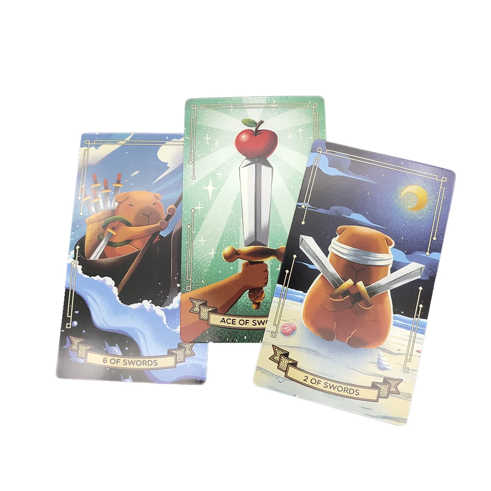 12 x 7CM Capybarot Divination Tarot Deck with Guidebook   Fate Unique Cards Deck English Version Esoterism