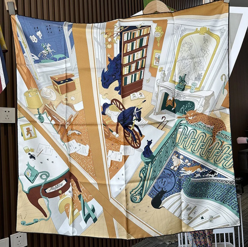 Роскошный женский шелковый шарф 18 мм