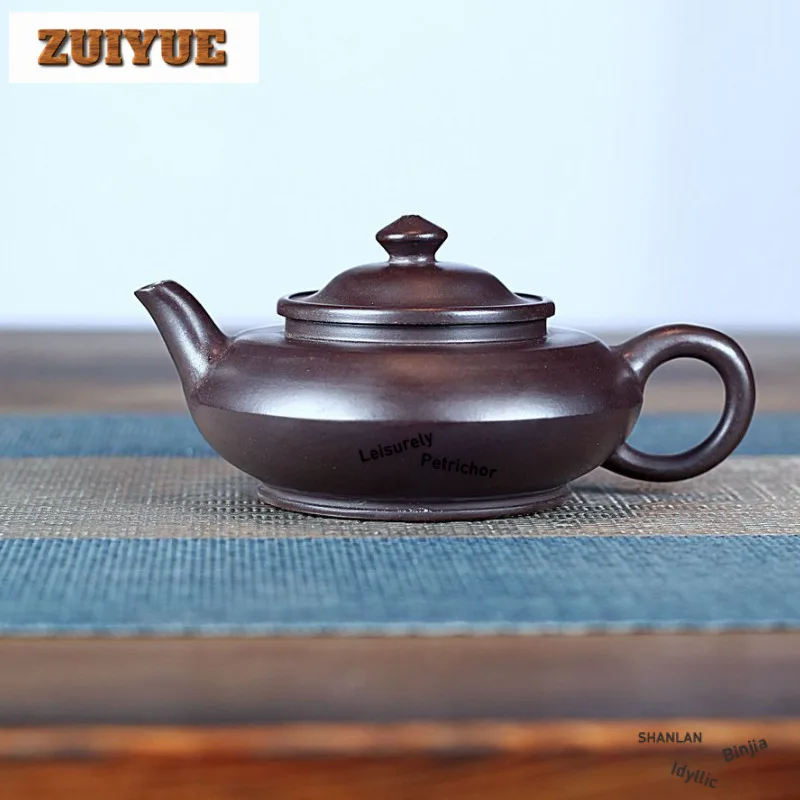 

180 мл высококачественные фиолетовые глиняные чайники Исин, горшок ручной работы, необработанная руда, красный дракон, кровь, песок, грязевой чайник, китайский чайный сервиз Zisha, ремесло