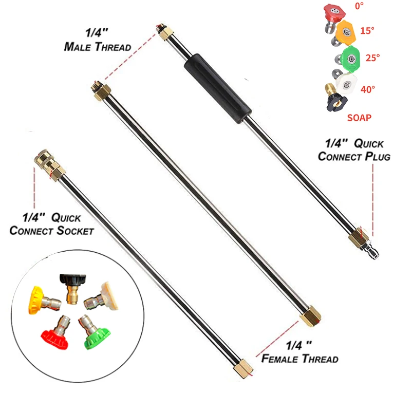 Gutter Cleaning Tool Pressure Washer - Extension Wands,Roof Cleaner Nozzle Replacement Anti-Leaked Ring 1/4 Quick Connect