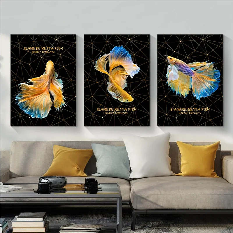 Tropical Fish Diamond Painting on Canvas Hanging Pictures Lixury Home Decor Wall Decororation for Bedroom Decoration Room Poste