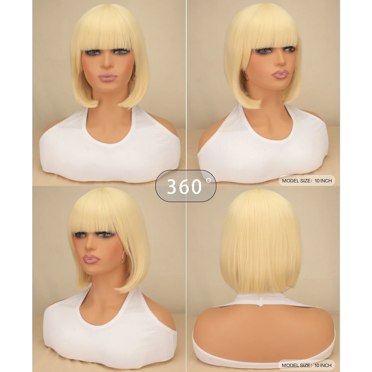 QQXCAIW Parrucca da festa Bob per cosplay con capelli sintetici neri corti e lisci per parrucche per costumi da donna