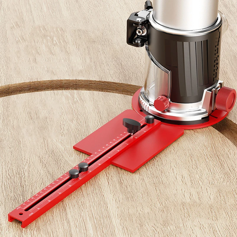 

Multifunctional Cabinet Hardware Jig and Router Guide, Aluminum Alloy Router Milling Groove Bracket, Router Circle Cutting Jig