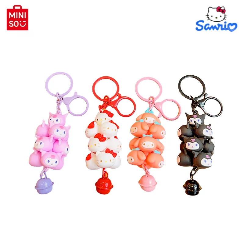 Sanrio Kuromi Hello Kitty Cartoon Creative Stacking Music Keychain Instagram Style Cartoon Couple Bag Keychain Car Accessories