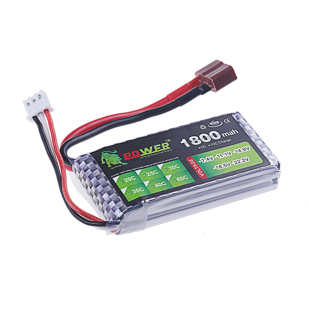 7.4V LIPO Battery 2s 1500MAH 1800mah 45C Battery for RC Drone Helicopter Car FPV Boat Parts With T JST XT30 XT60 Plug
