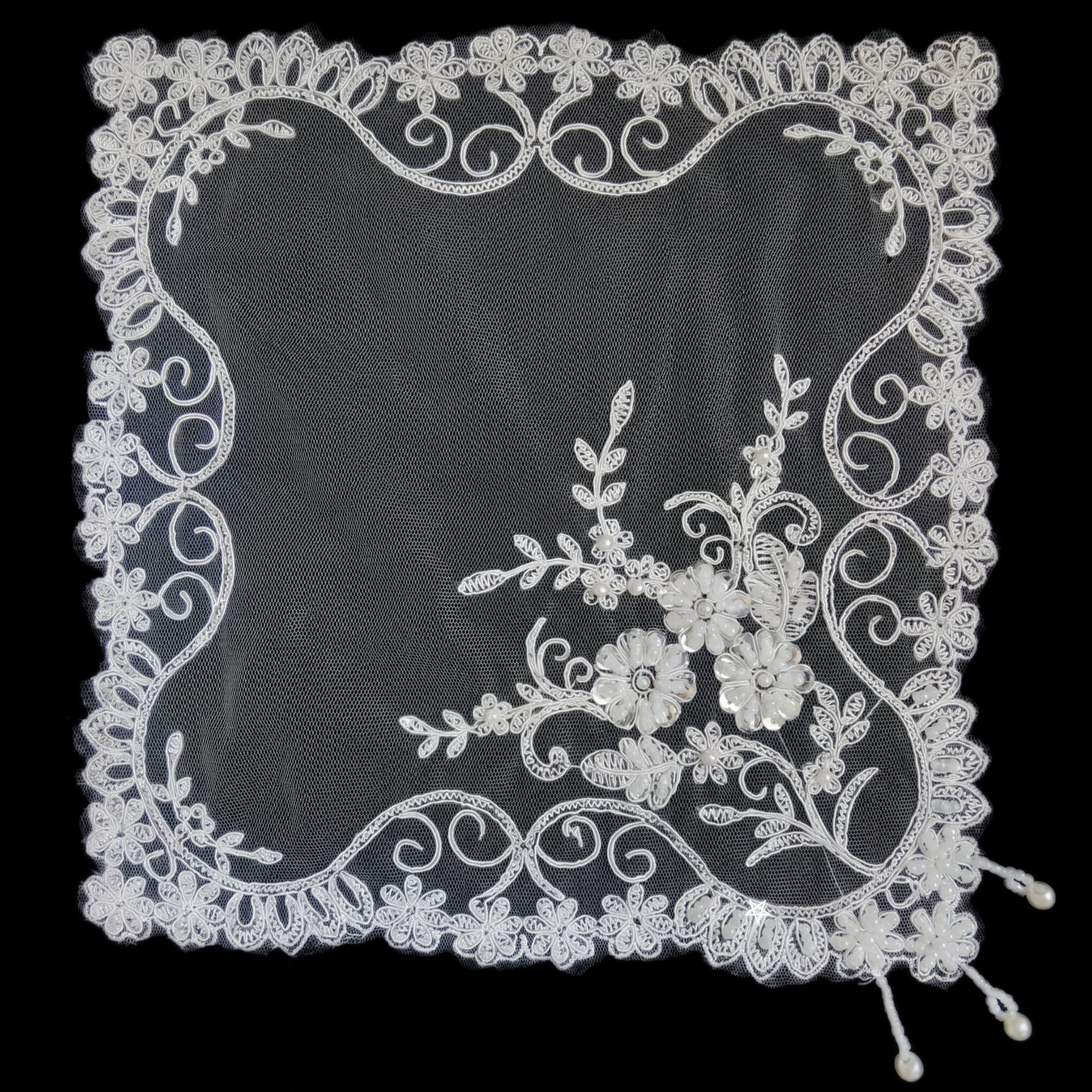 Placemat Set Of 4 White Lace Embroidery Coaster Square Wedding Placemats Breakfast Plate Mat Modern Dining Table Pads Home Decor view 6