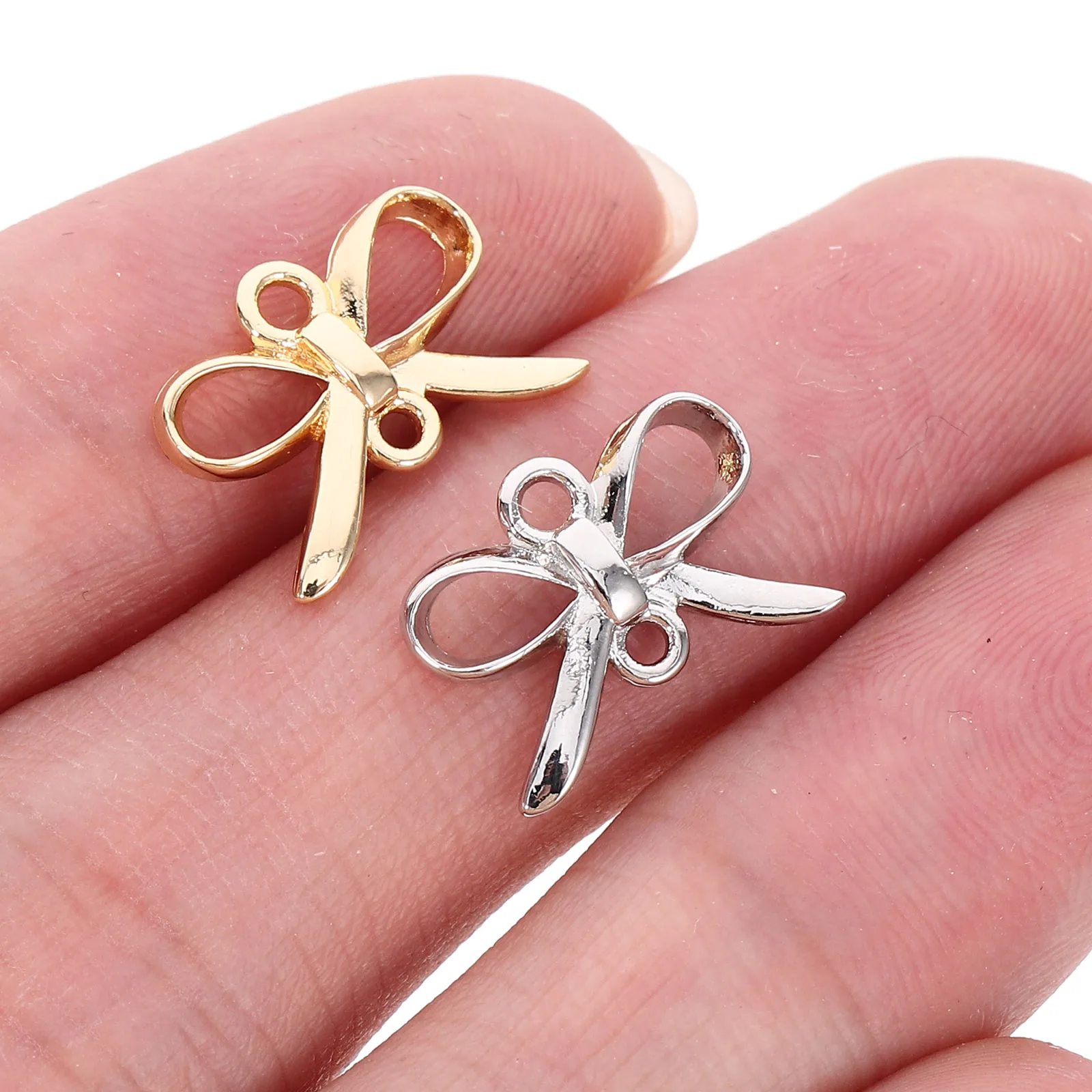

50pcs Bowknot Pendant Diy Jewelry Making Supplies Earring Links Necklace Connector Charms Jewelry Accessories Alloy Pendant