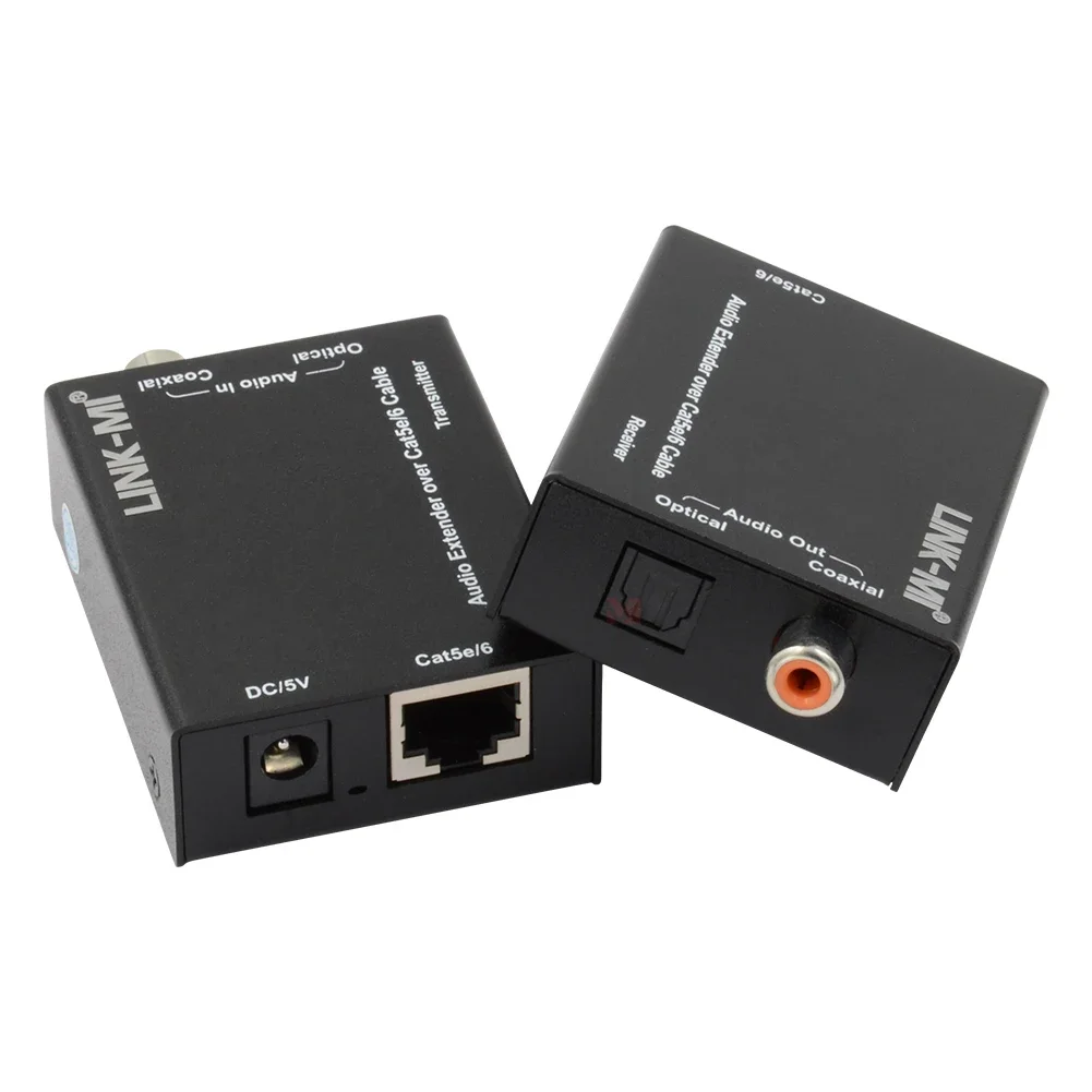 

High Performance Audio Extender 990ft (300 Meters) Over Cat5e/6 Cable Support Digital Coaxial or Optical Toslink