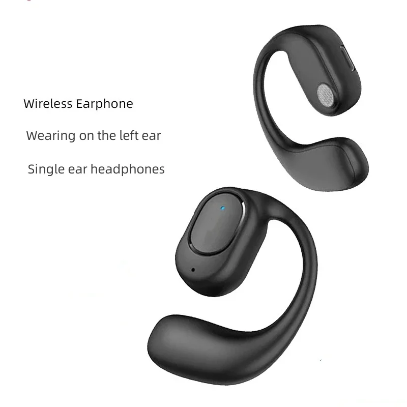 Single Wireless Earphones Left Ear Headphones Hi-Fi Ear-Hook Music Sports  Headset for All Smartphones