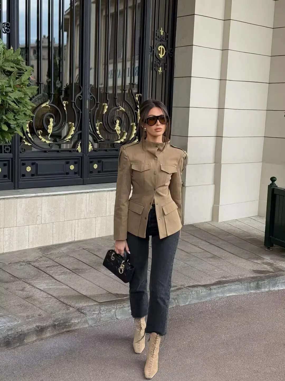 Women's Jacket Coats Spring New Female Chic Stand Collar Pocket Single-Breasted Slim Lady Jacket Fashion High Street Outerwear 4