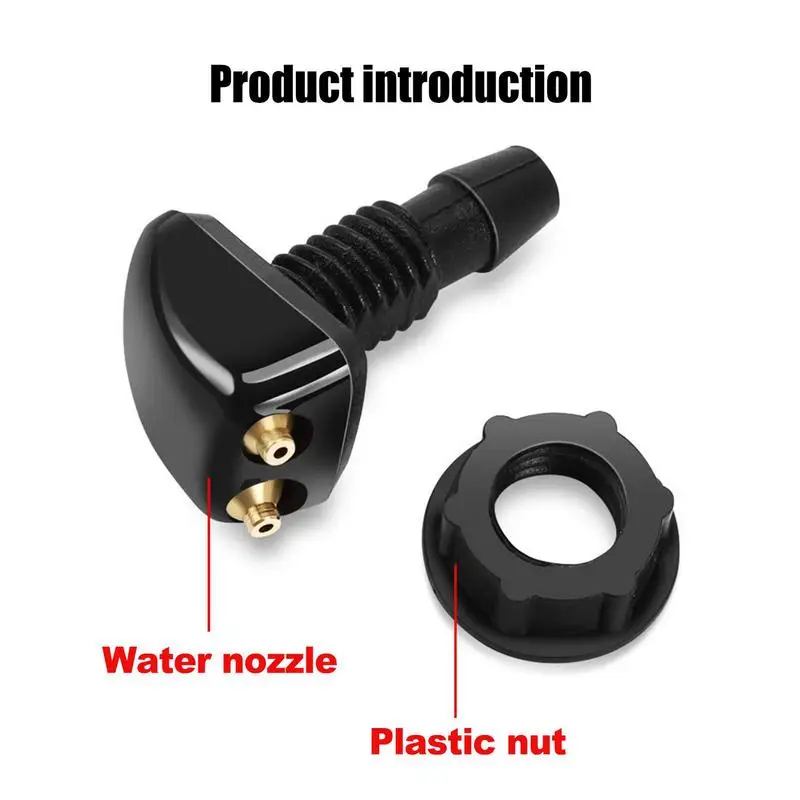 Windshield Washer Nozzle Car Windshield Wiper Washer Spray Nozzle Water Fan Spout Cover Washer Valve Automotive Replacement