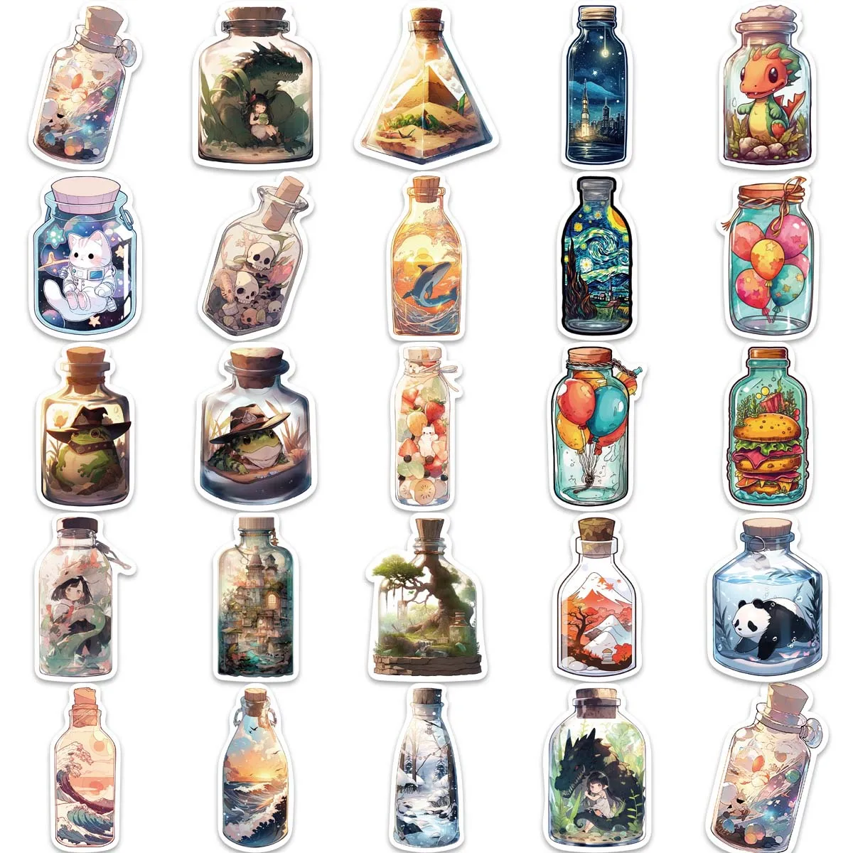 10/50pcs Vintage Cute Animal Bottle Stickers Pack Graffiti Decals Scrapbooking Luggage Laptop Skateboard Notebook Car for Kids