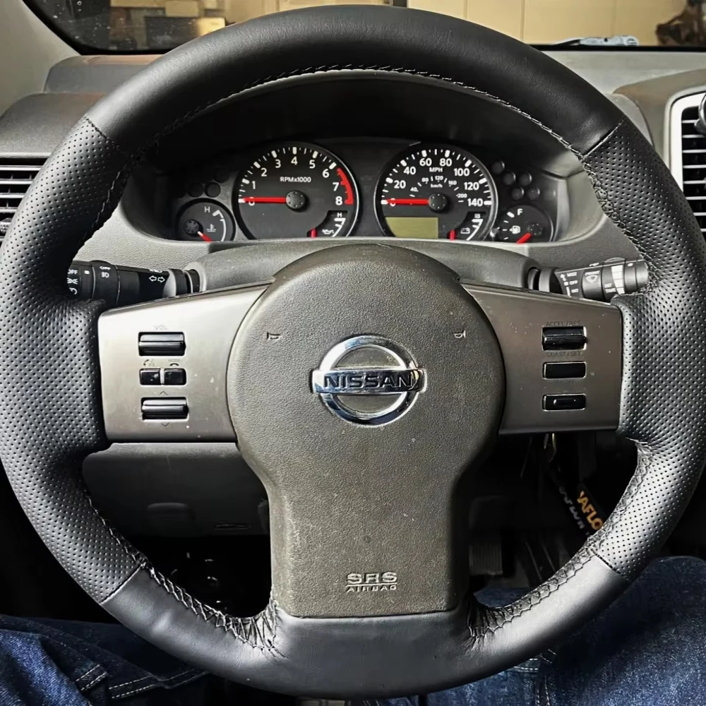 Customized Car Steering Wheel Braid Cover Hand Sewing Microfiber Leather For Nissan Navara 2005 2010 Pathfinder 2005 2008 2010