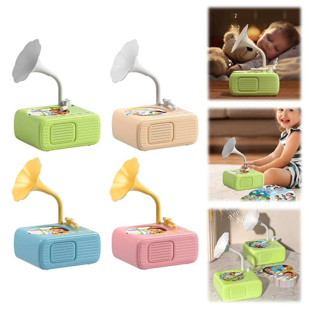 Kinder-Phonograph mit Lautsprechern, Kleinkind-Plattenspieler, Story- und Musik-Player für Jungen und Mädchen ab 3 Jahren