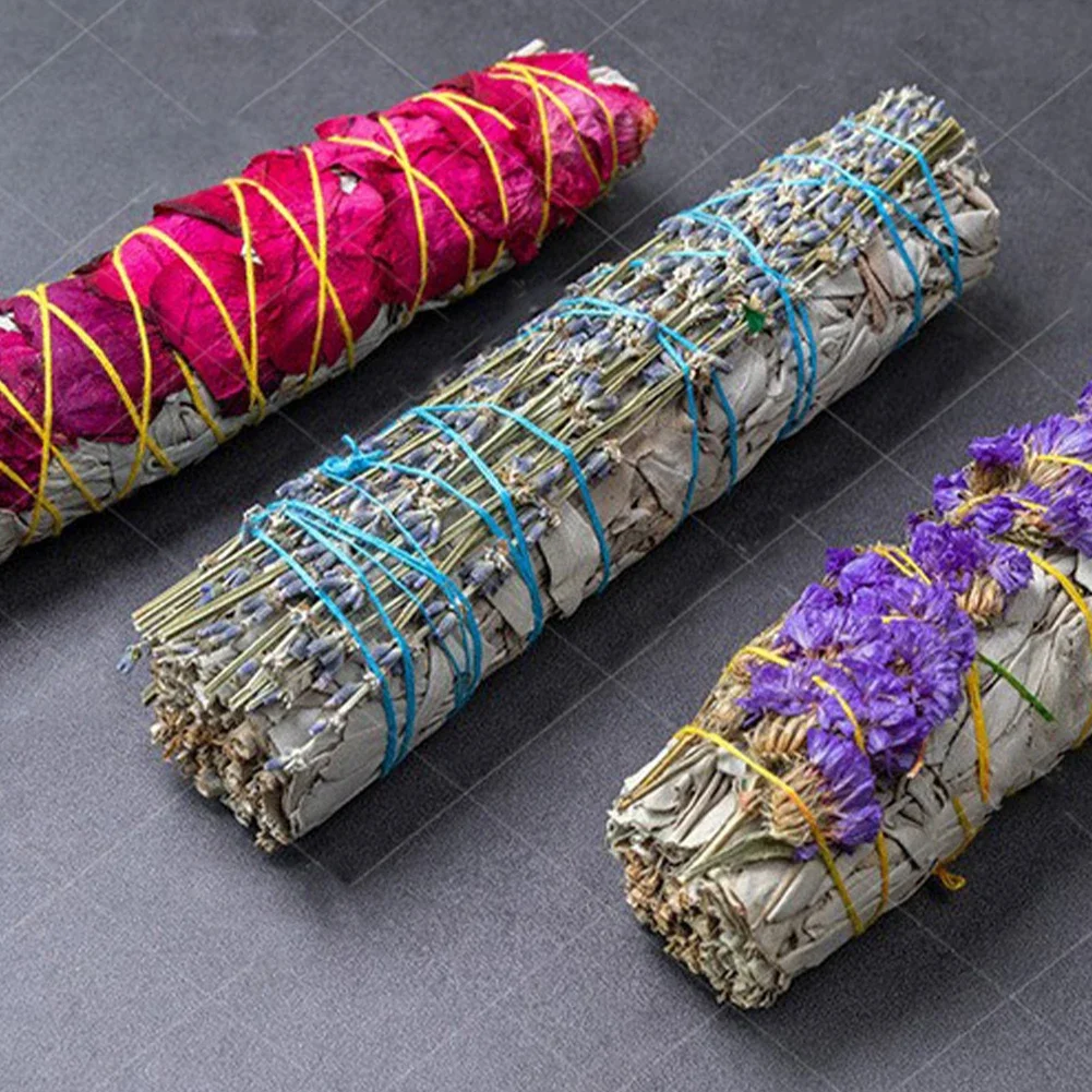 Blumen natürliche weiße Salbei Gras Bündel Wisch stäbchen Innen reinigung Gras Räucher stäbchen für die Reinigung zu Hause