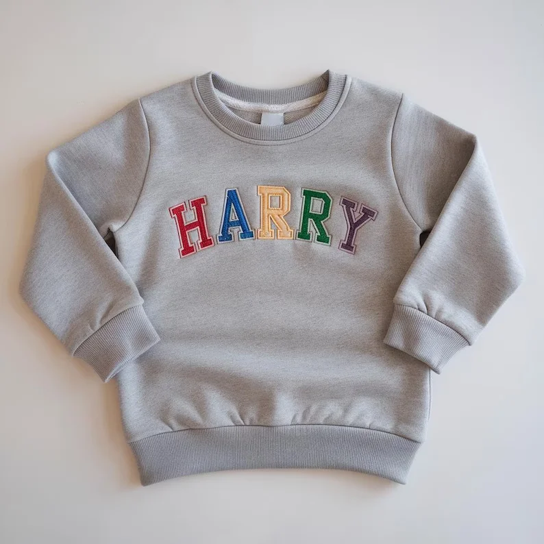 Personalized Embroidered Kids Sweatshirt ,Custom Name Child Sweatshirt For Boy Girl, Family Matching Embroidery Sweatshirts