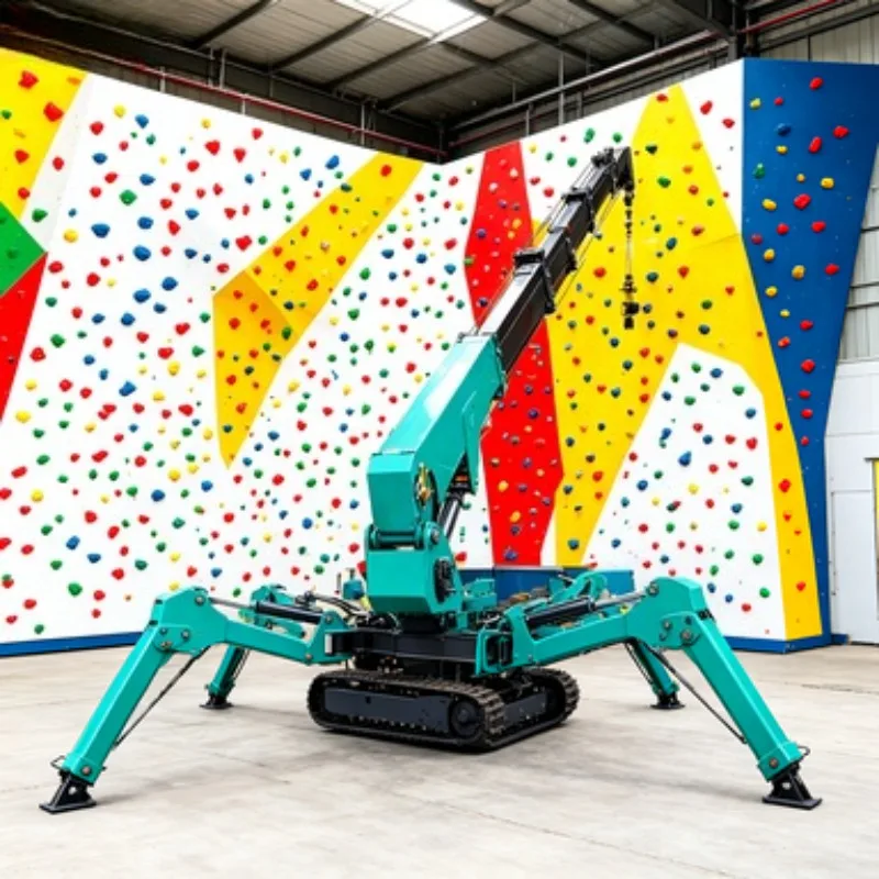 Remote Control Mini Spider Crane 2 Ton Crawler Hydraulic Telescopic Boom Portable Foldable Lift for Glass Curtain Wall