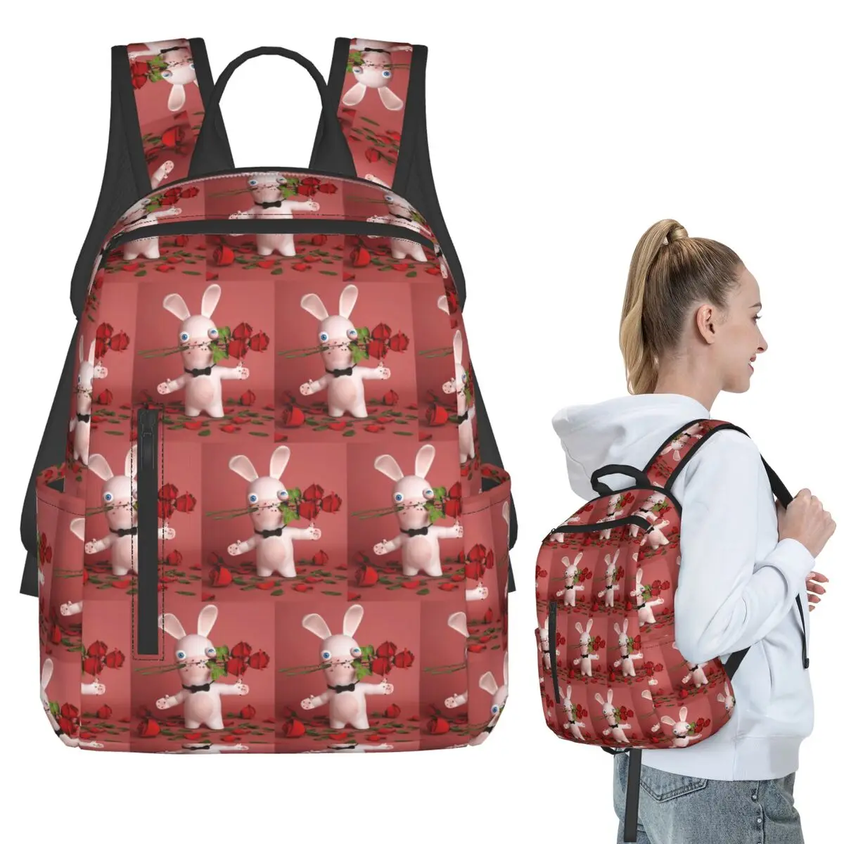 

Raving Rabbits St-Valentin Backpack Student BookBag Children School Bag Computer Shoulder Bags Men Women