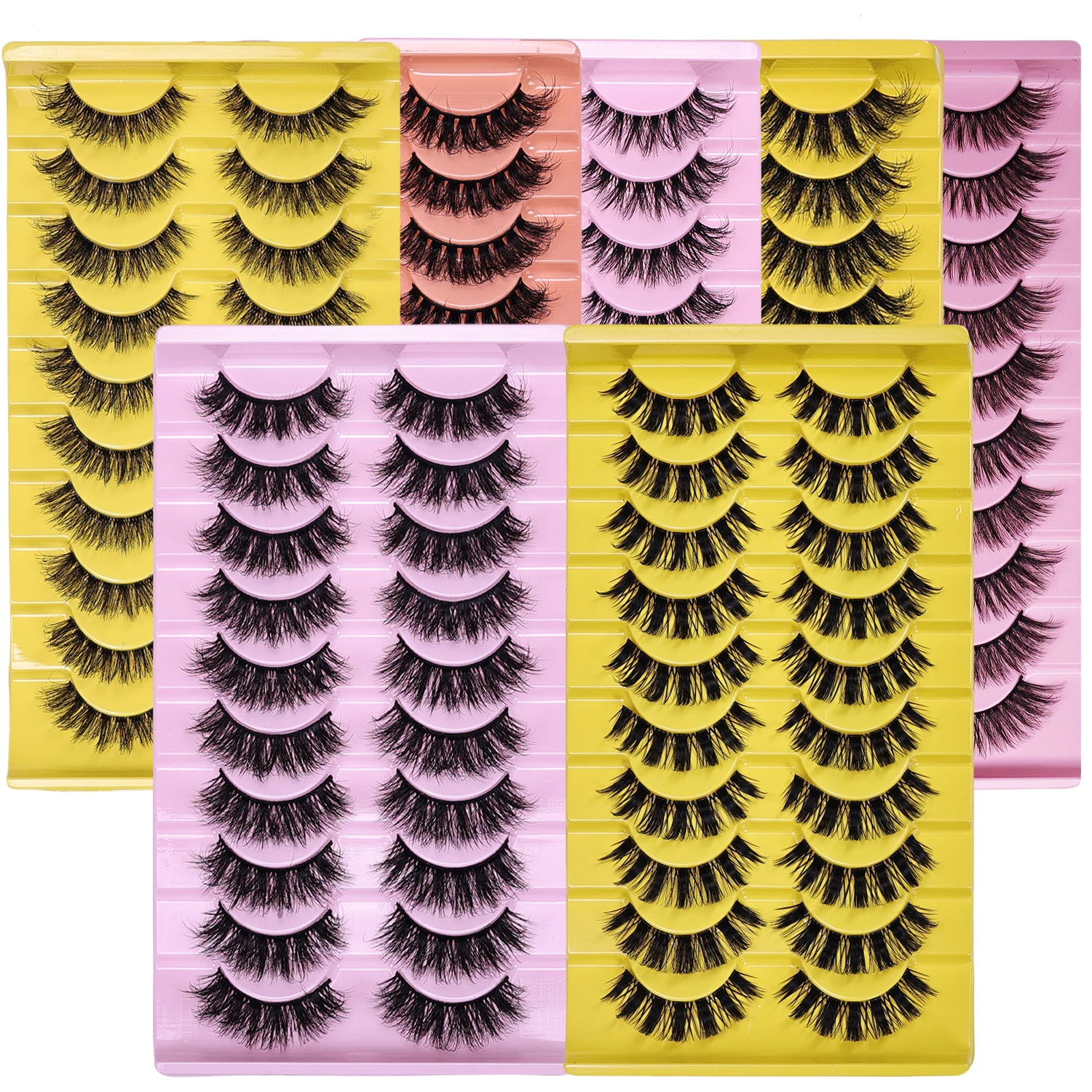 Natural Look False Eyelashes Thick Fluffy Fake Lashes Pack Wispy Strip Fake Eyelashes Cat Eye Lashes that Look Like Extensions