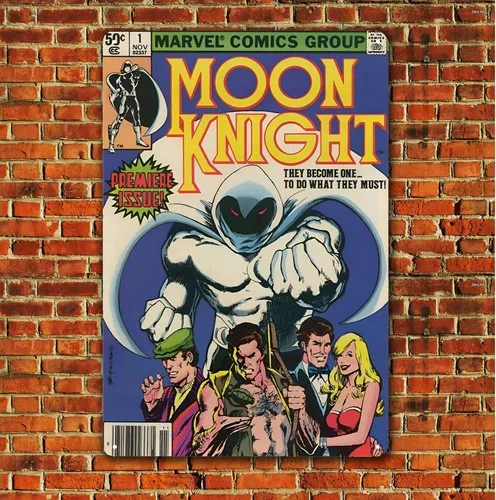 Moon Knight 1 Retro Sammel-Comic-Metallposter Blechschild - Plakette