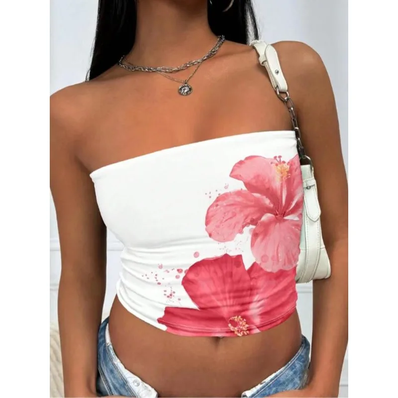 เสื้อกล้ามพิมพ์ลายสีสันสดใสสำหรับผู้หญิงไซส์ใหญ่ เสื้อแขนกุดลำลองทรงหลวม เสื้อกล้ามคอเหลี่ยมลำลองสำหรับผู้หญิง