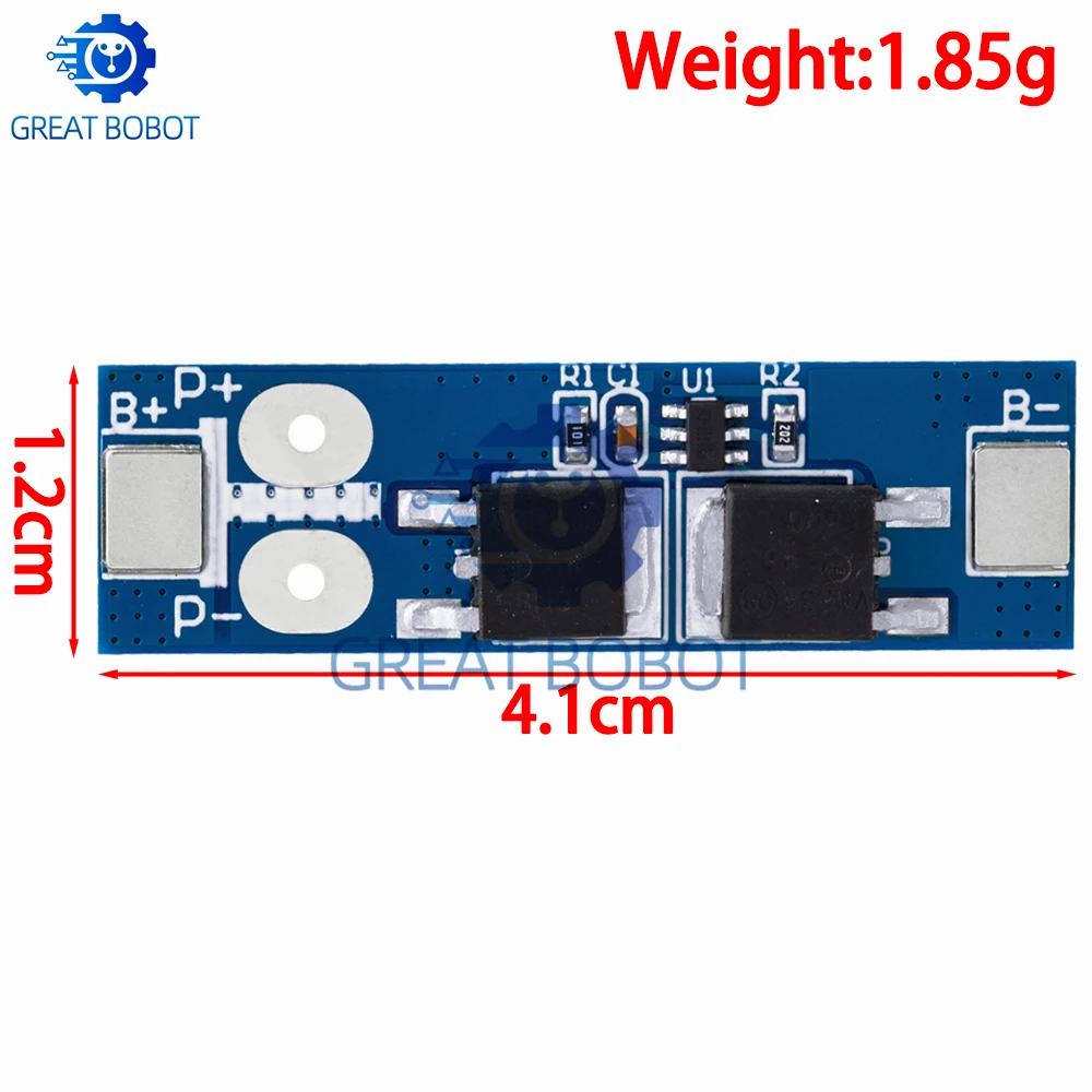 BS 1S 12A 3.7V Li-ion / 3.2V Lifepo4 18650 Battery Charging Protection Board Short Circuit Protection BMS PCM For Electric Motor