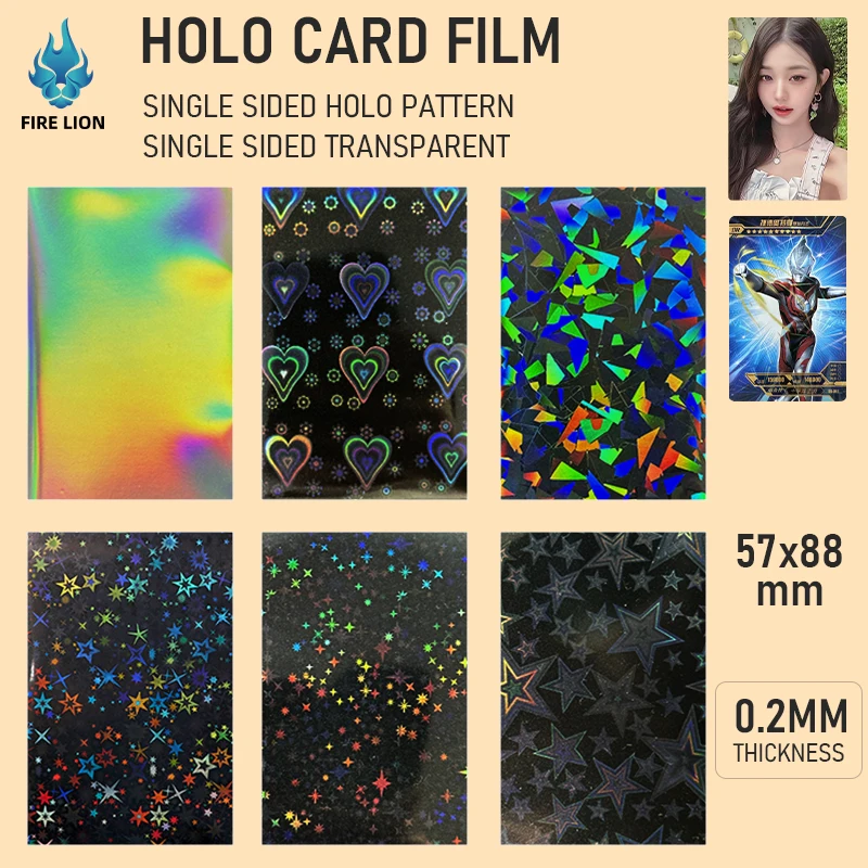 

57*88 мм, 100 шт., голографические рукава для фотокарт в форме сердца Kpop, защита для карт, ПВХ, бесплатная и кислотная защитная крышка, 100 рукавов в упаковке