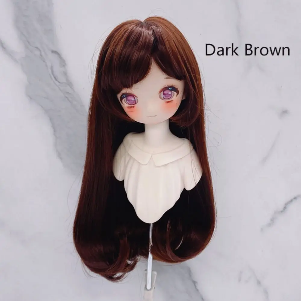 ファッションロングヘアウィッグ、1/4 1/6 BJDドール用、ドレスアップDIYプリンセスロングウィッグ、耐熱ファイバー、子供のおもちゃ、女の子へのプレゼント