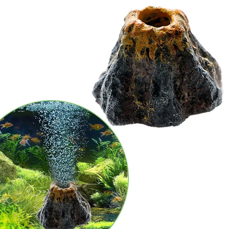 Aquarium Vulkan Form Luftblase Stein Sauerstoff Pumpe Dekoration Blase Stein Tank Platte Luftpumpe Aquarium Aquarium Dekoration