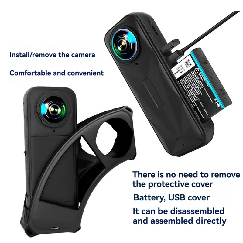 Abjf-para insta360 x5 capa de silicone macio para insta360 x5 silicone capa protetora completa escudo câmera accessorie