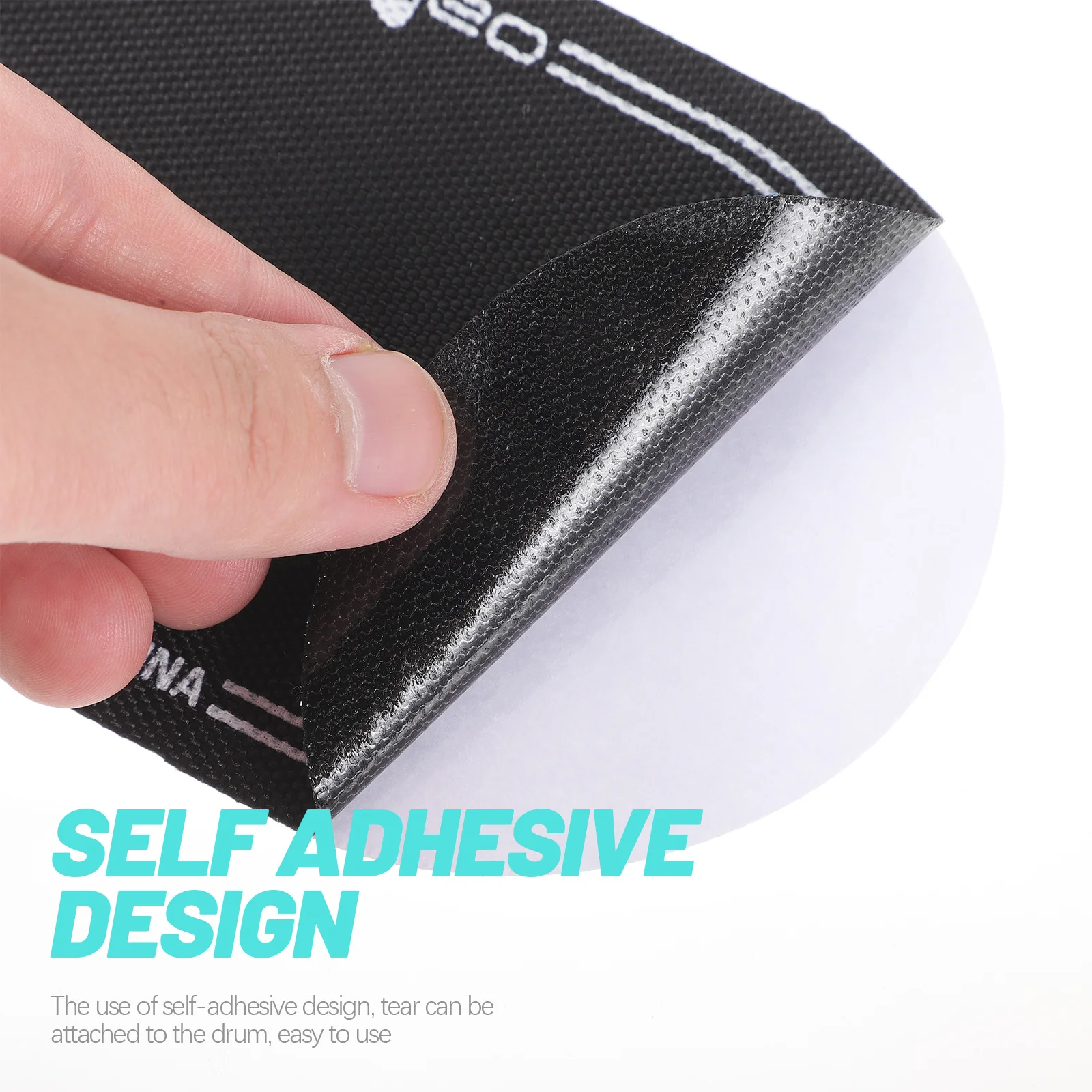 

2Pcs Drum Head Protective Pad Sticker Lightweight Durable Drum Accessory Simple Design Easy Carry Protective Cover