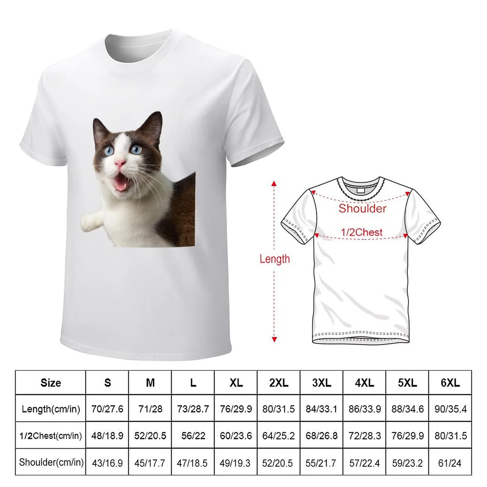 WOW Cat. Whimsical cat funny. T-Shirt anime customs design your own summer clothes customizeds mens cotton t shirts