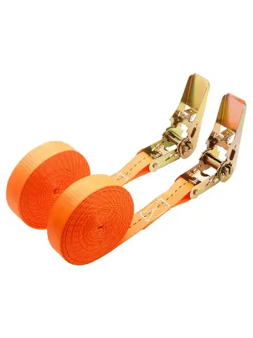 Heavy Duty Metal Buckle Tie-Down Cargo Straps for Car and Truck - Strong Ratchet Belt for Secure Luggage and Cargo Transport