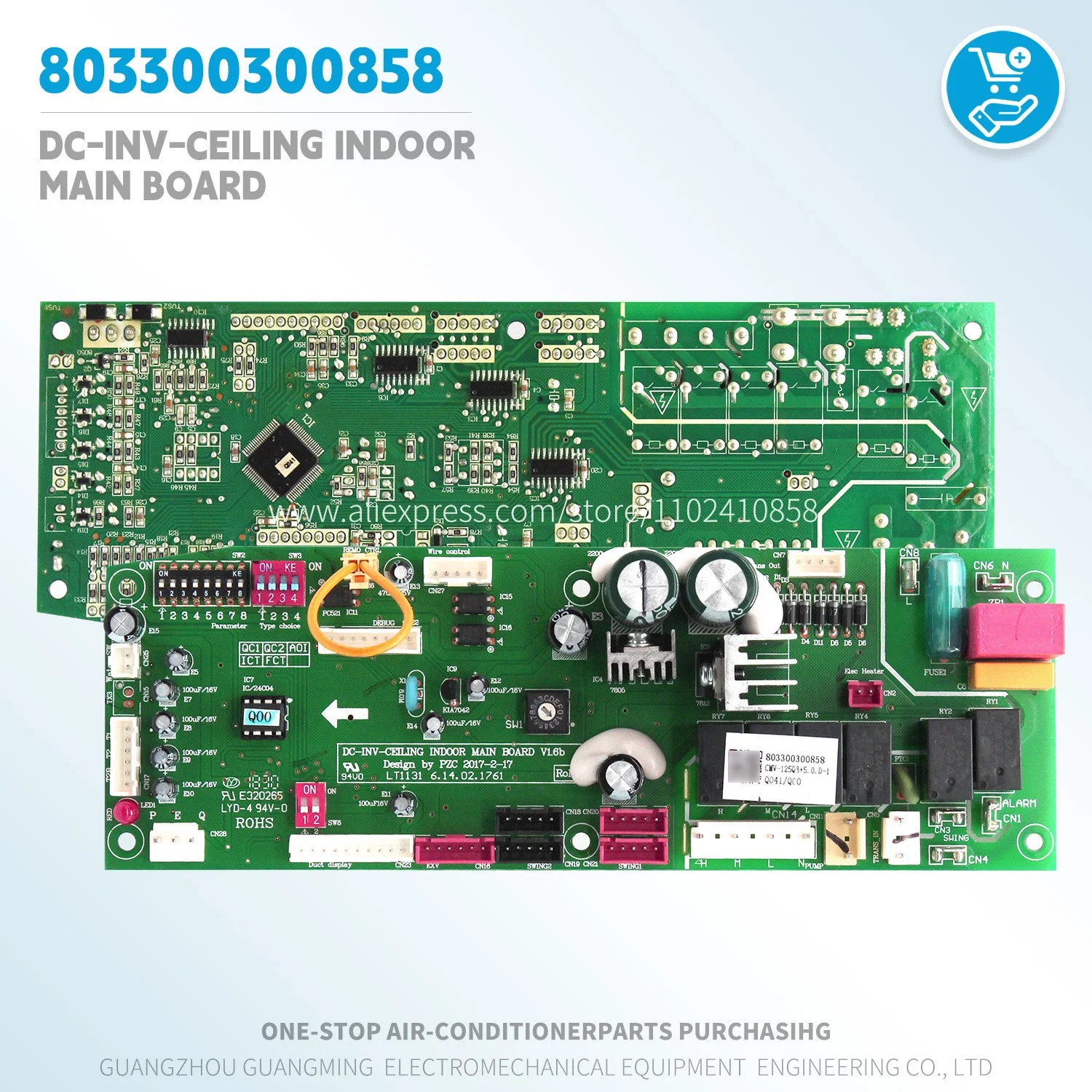 

DC-INV-CEILING INDOOR MAIN BOARD 803300300858 LT1131 CMV-125Q8+5.0.D-1 Q041/Q00 PCB Control Assembly for Chigo VRF Indoor unit