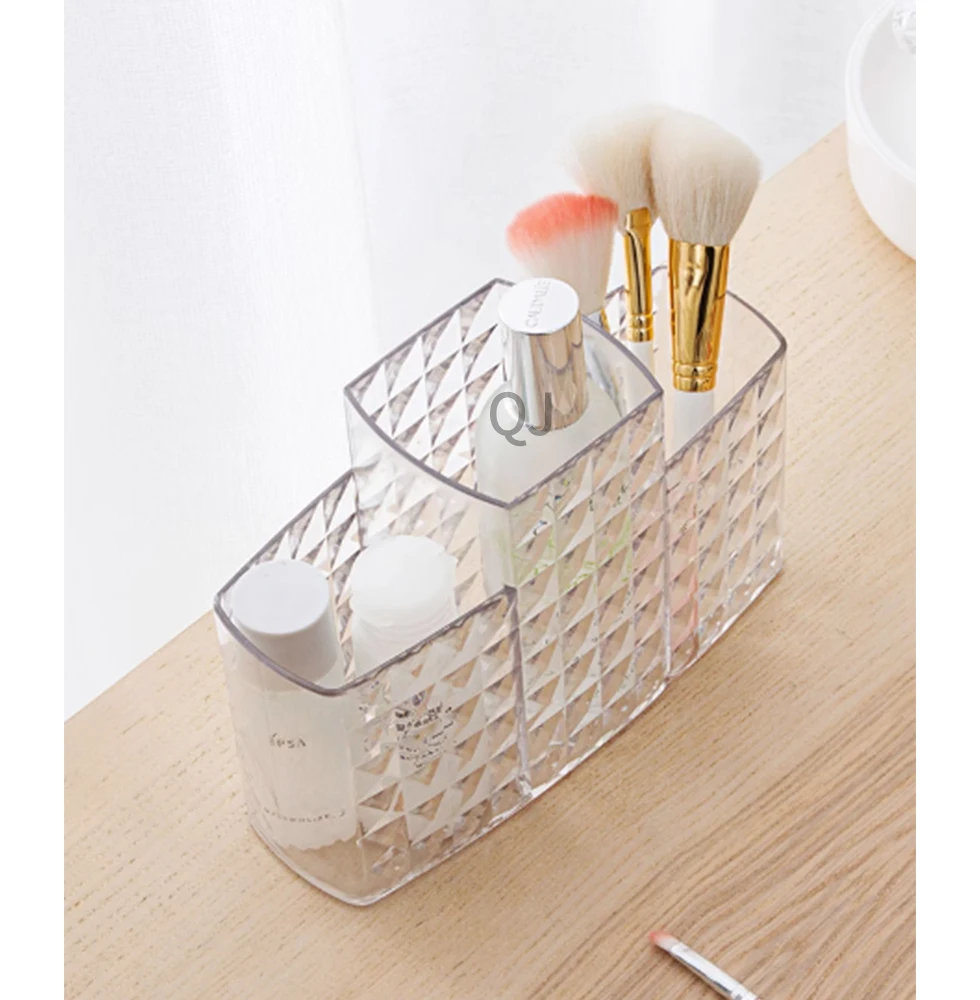 Transparent cosmetic brush bucket dresser cosmetic storage box shelf desk eye shadow brush finishing box