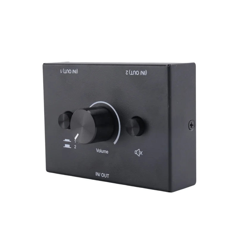 B94A 3.5Mm Stereo Audio Switch Plastic Passive Speaker Headphone Manual Selector Splitter Box Audio Sharing