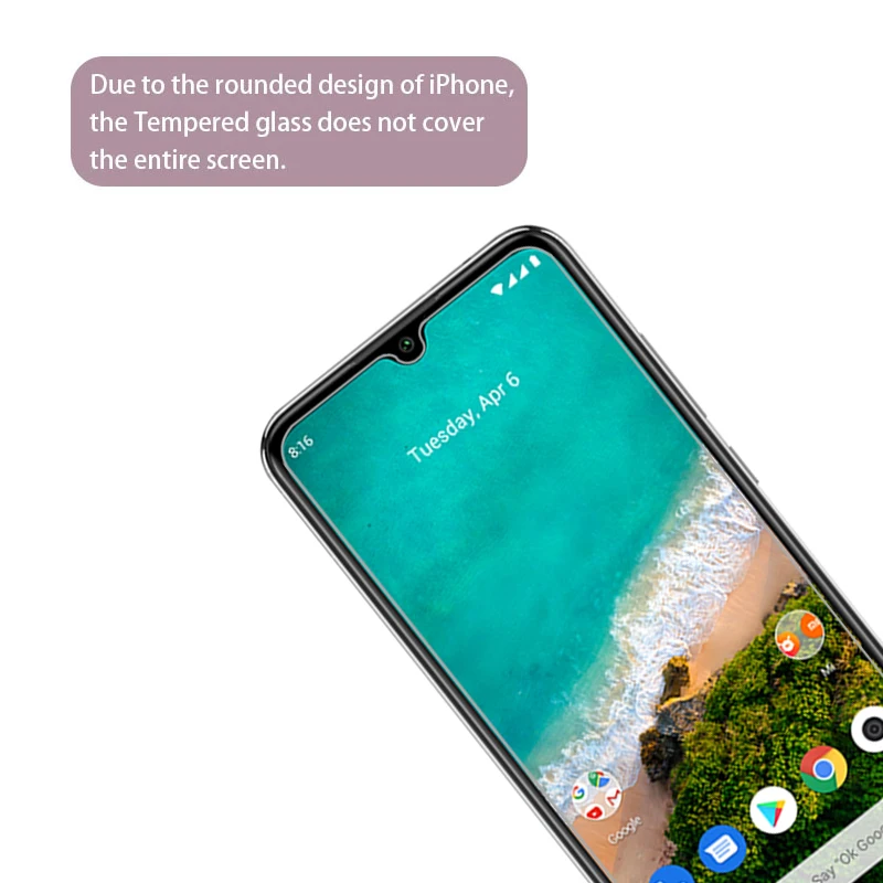 Protecteur d'écran en verre trempé, film de protection pour Xiaomi Mi A3, 9H