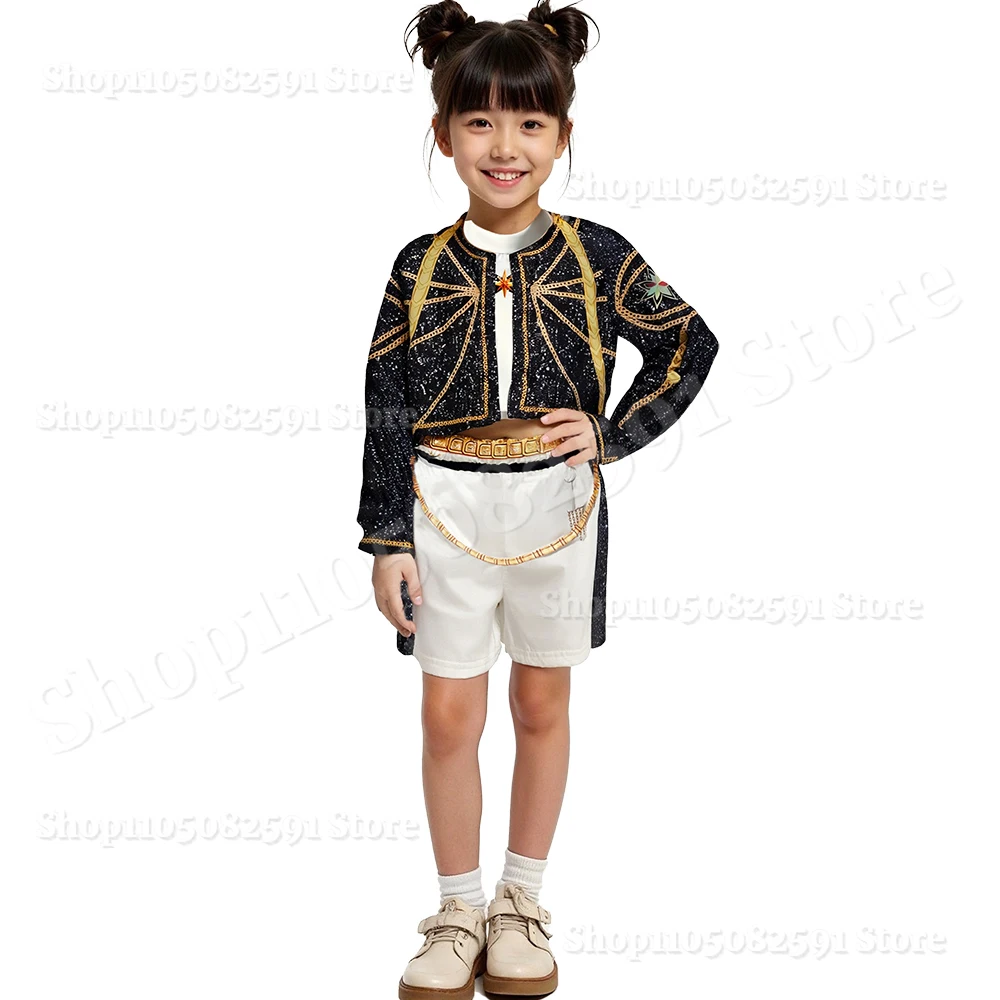 Kostum Cosplay Rumi Zoey Mira untuk Anak Perempuan, K-pop Demon Hunters, Halloween, Pesta Rumah, Idol, Film, Pakaian Fantasi, Set Cosplay