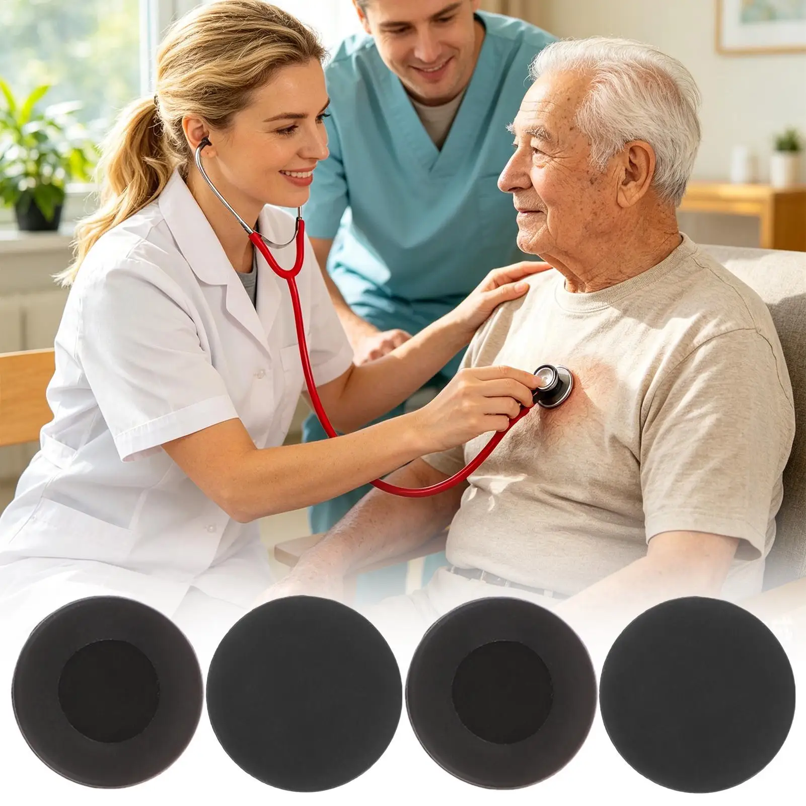 Stethoscope Head Cover 4 Pieces Chestpiece Sleeve Replacement Silicone Stethoscope Diaphragm Covers For Doctors Nurses Students