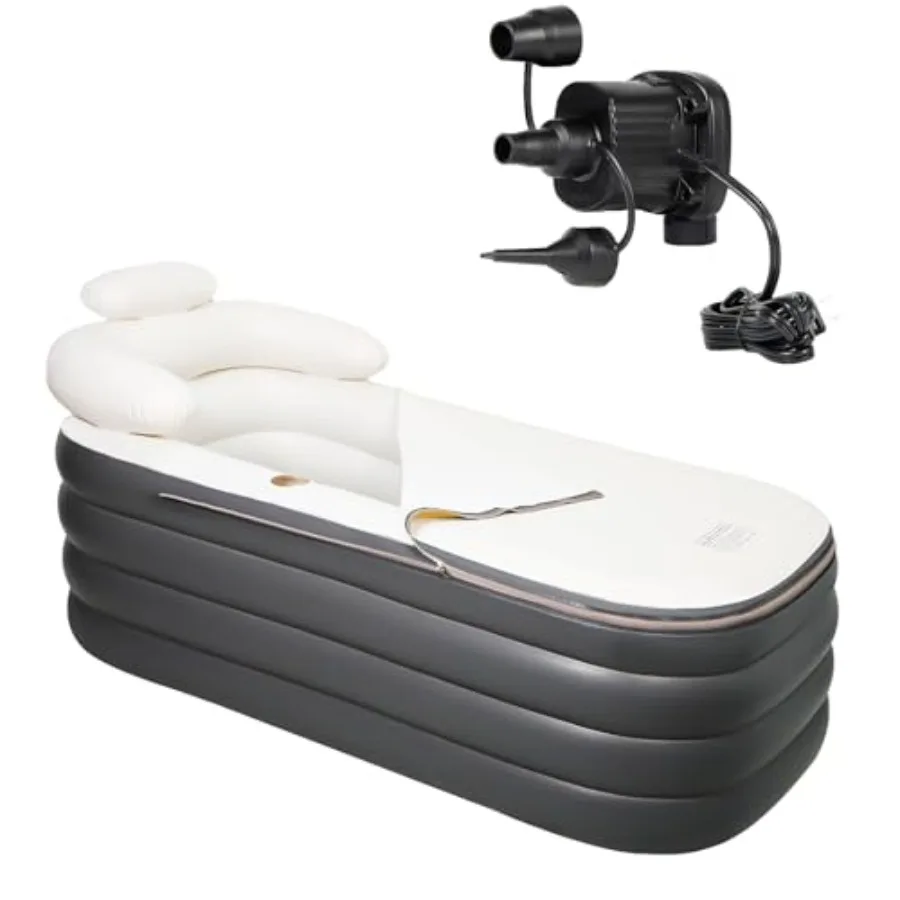 

Ilable Batub Porble Batub Adult wi Electric Air Pump FreandinFoldable Spa Tub wi Bkr Cup Holder for Indoor Outdoor Easy to Ilat