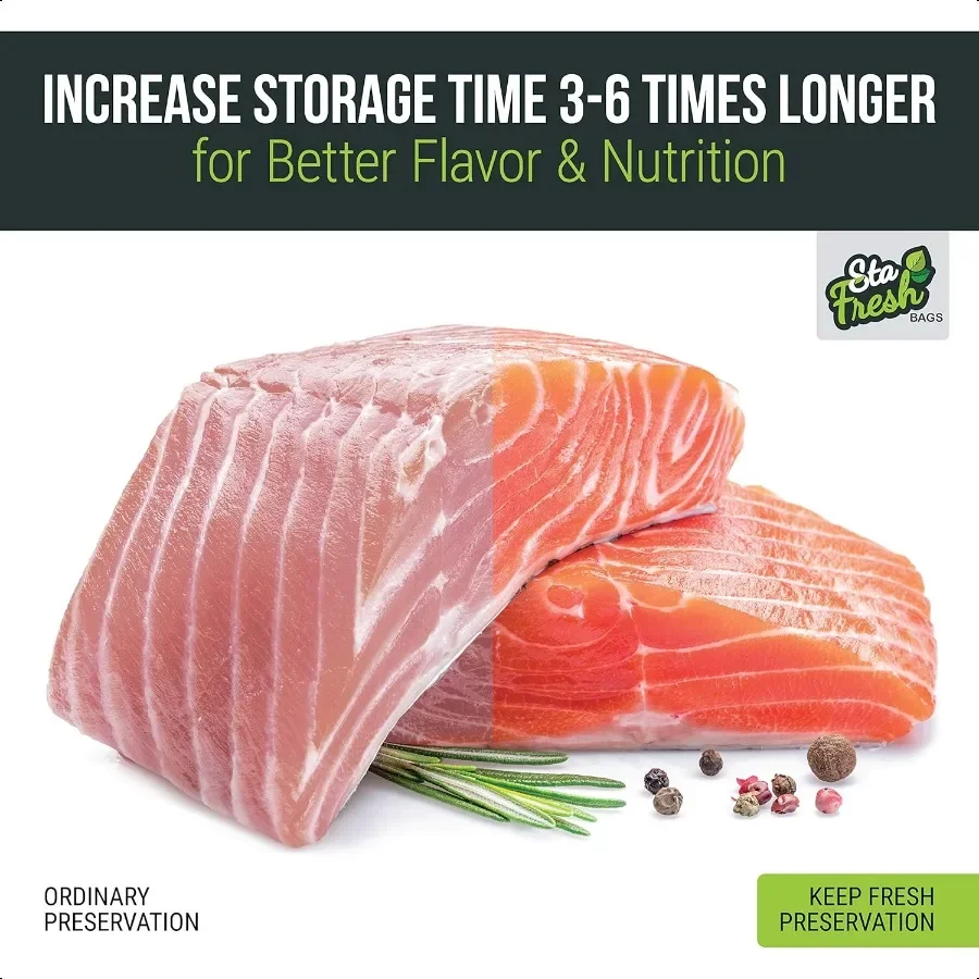 Sta Fresh 真空シーラーバッグ 10インチ x 14インチ ガロンサイズ 3.5ミル厚 バルクフードセーバー ストレージ スーヴィードクッキング 冷凍バッグ U