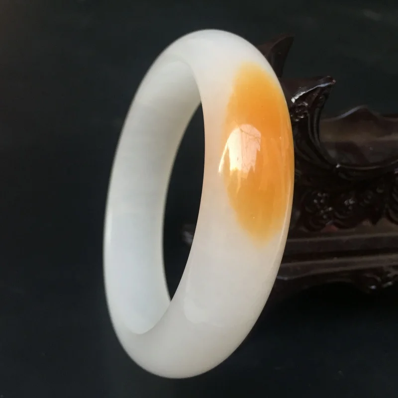 100% Natural hetian White Jade Bangle Bracelet Charm Jewellery Fashion Accessories Hand-Carved Women's Bracelet