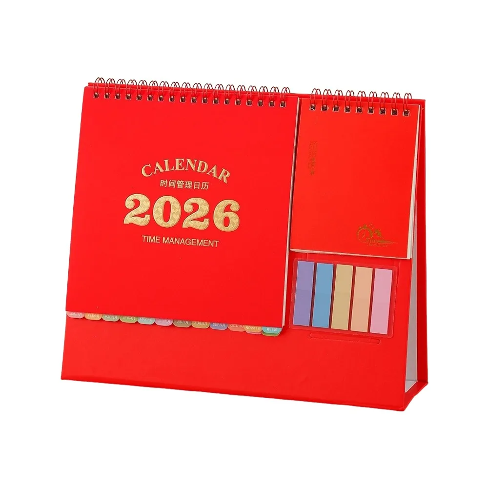 

Настольный календарь на 2026 года, плотная бумага, настольный календарь для управления временем, складной календарь с функцией заметок, академический планировщик