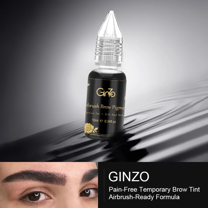 

Airbrush Brow Tint Waterproof Long-lasting Hybrid Tint for Eyebrow 10ML Balck Brown Brows Makup Ink 6 Colors