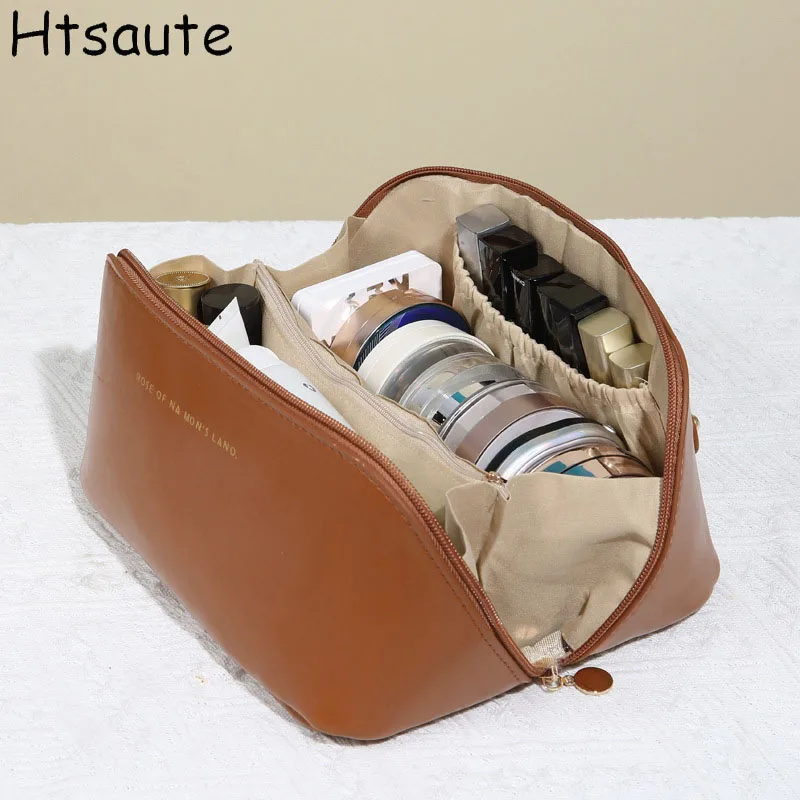 Large Capacity Cosmetic Bag Cosmetic Storage Bag PU Leather Portable Travel Toiletry Bag Women Cosmetic Bag Toiletries Organizer